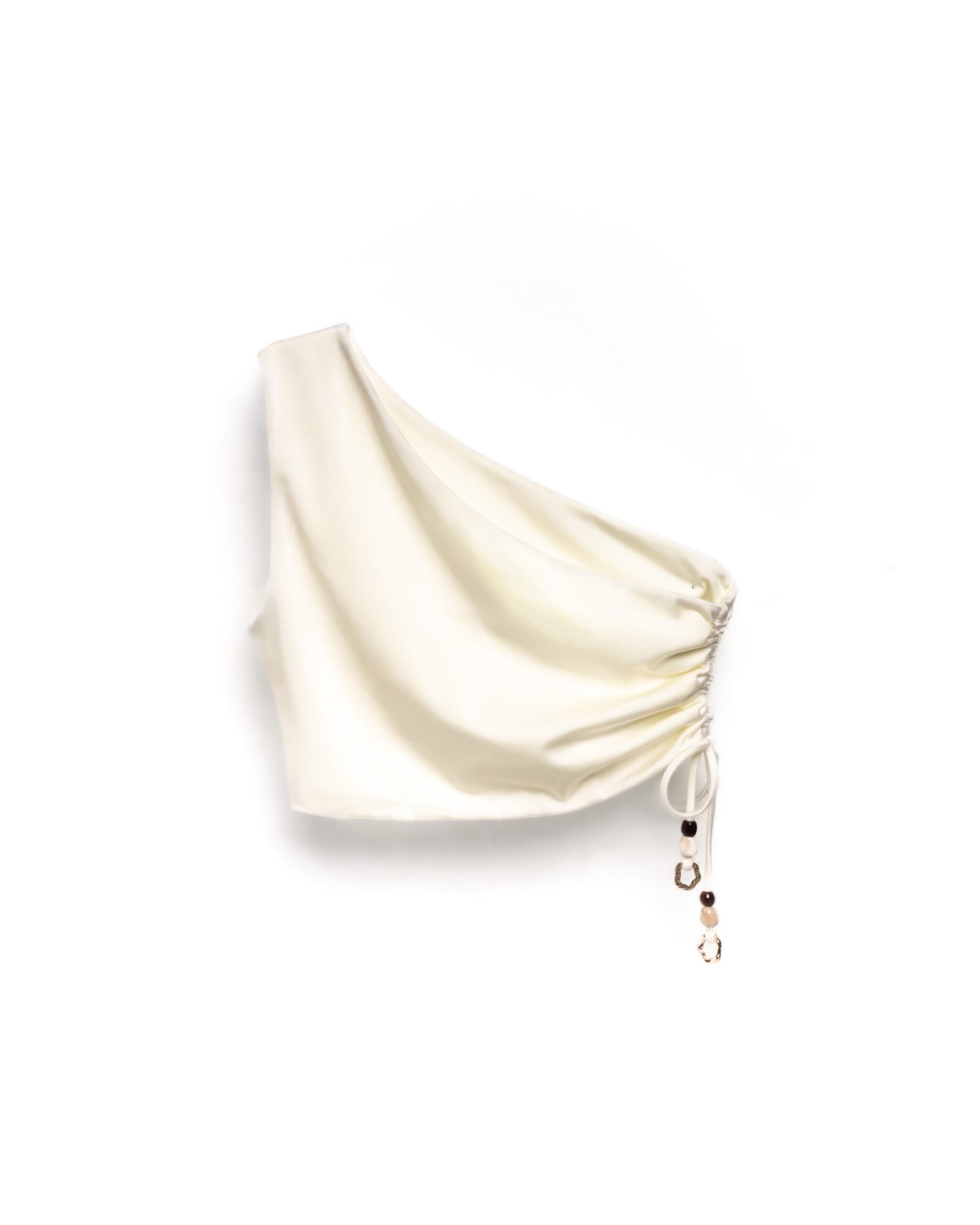 DUSKITTEN MORPHOGENESIS · One Shoulder Top — product flat lay